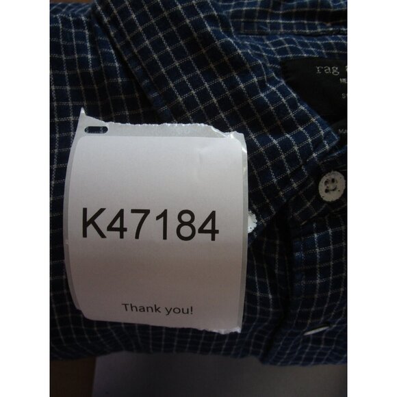 Rag & Bone Shirt Large Flannel Button Up Check Slim Fit Pocket Preppy - Picture 11 of 11